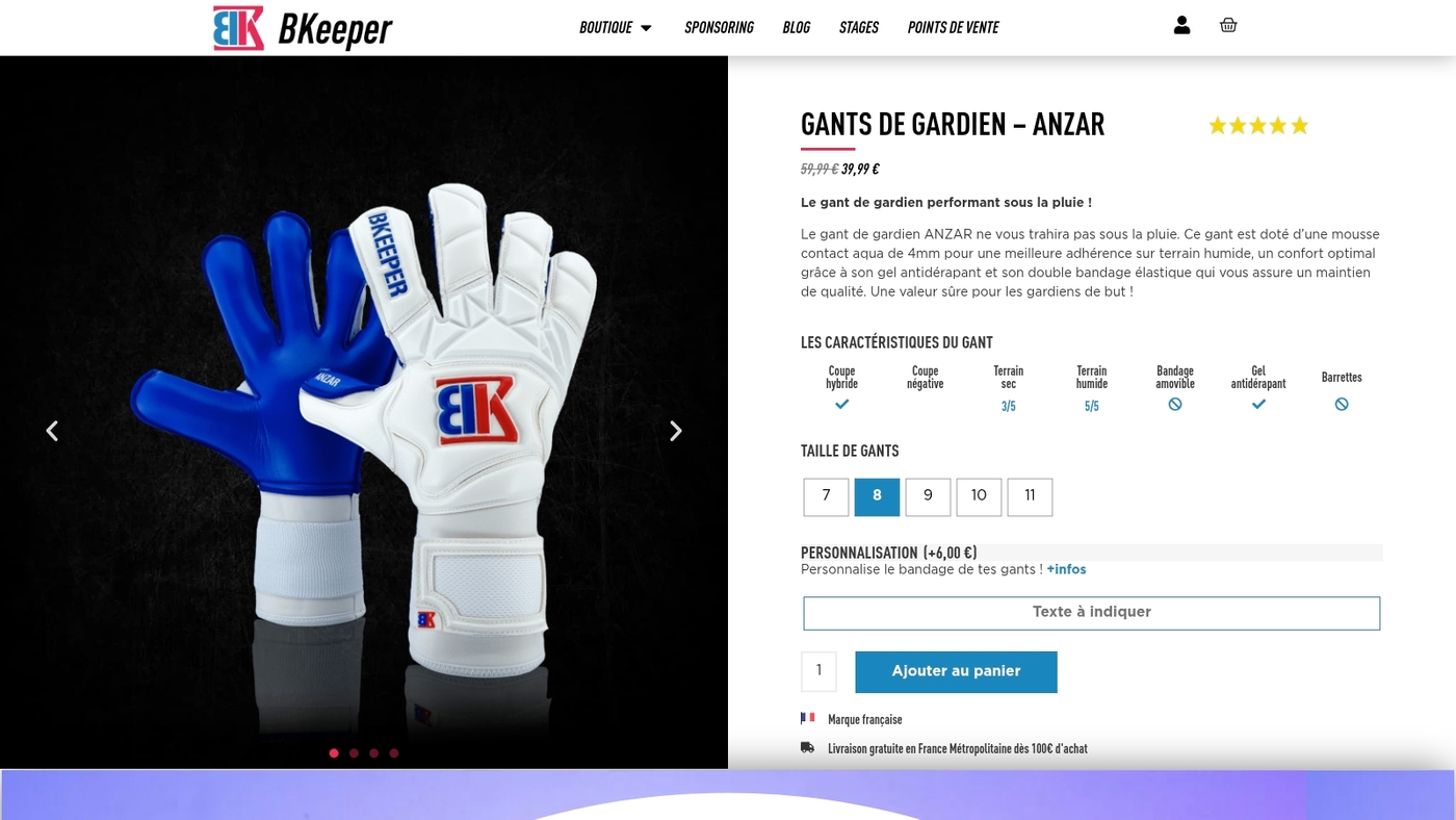 Screenshot of www.bkeeper-sport.com